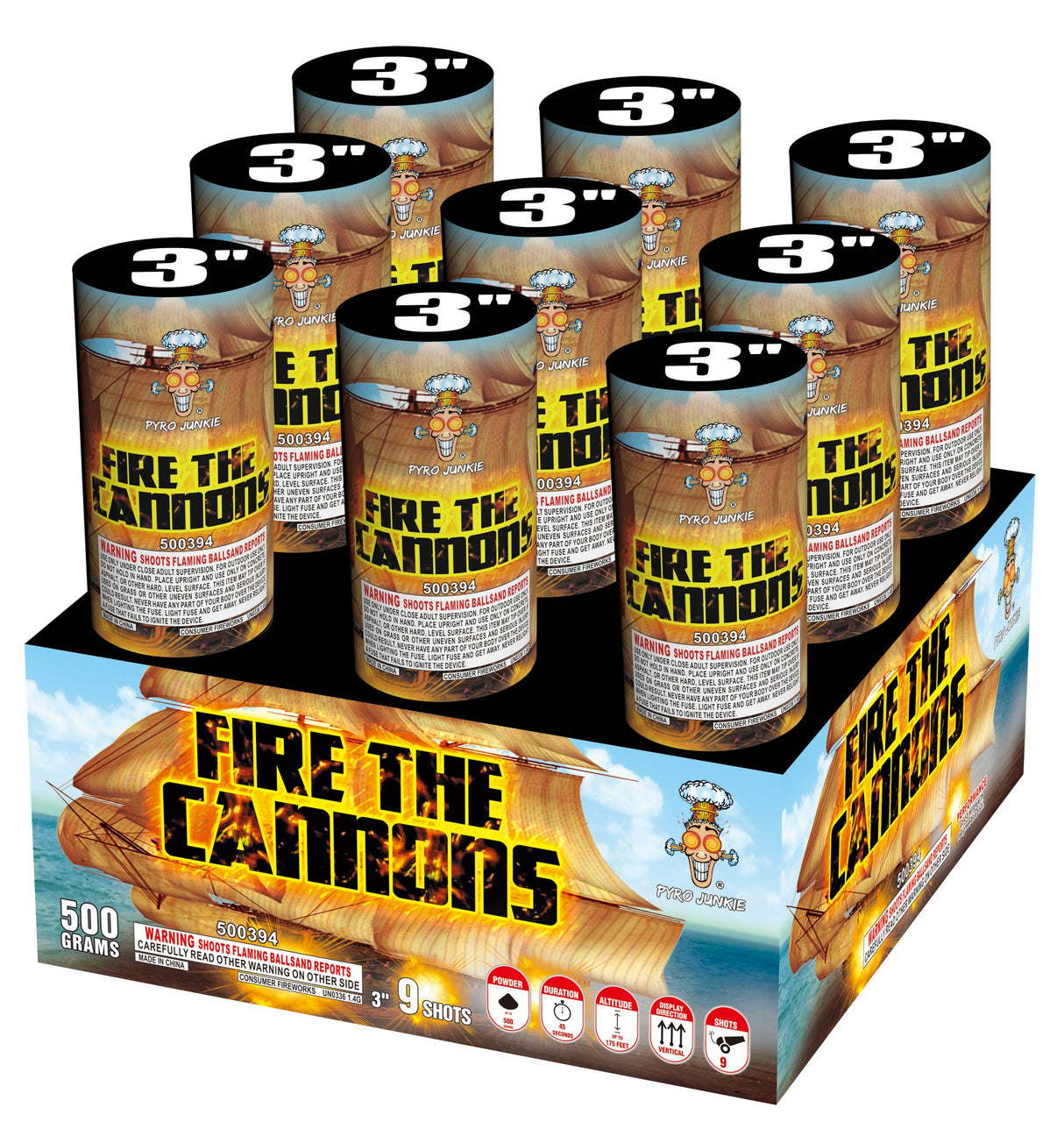 3" Fire the Cannons - 9 Shots