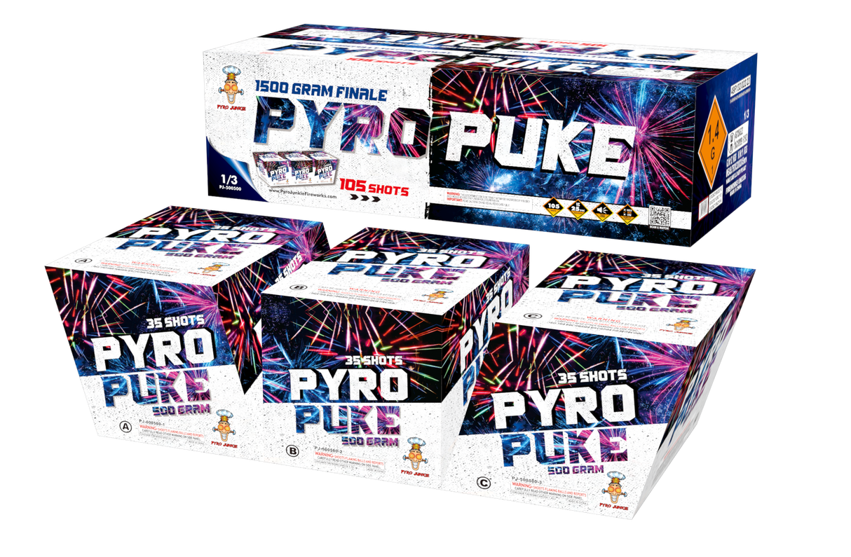 Pyro Puke 105 Shots 1500 Grams