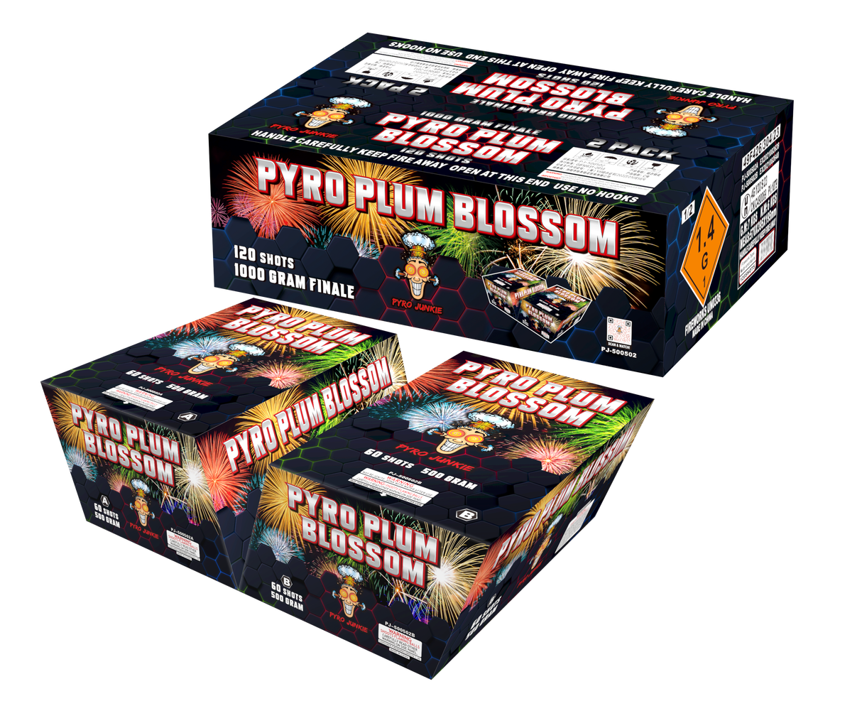 Pyro Plum Blossom 120 Shots 1000 Grams