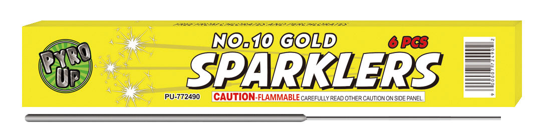 10" Gold Sparklers (Metal)