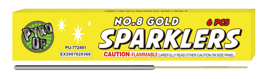 8" Gold Sparklers (Metal)