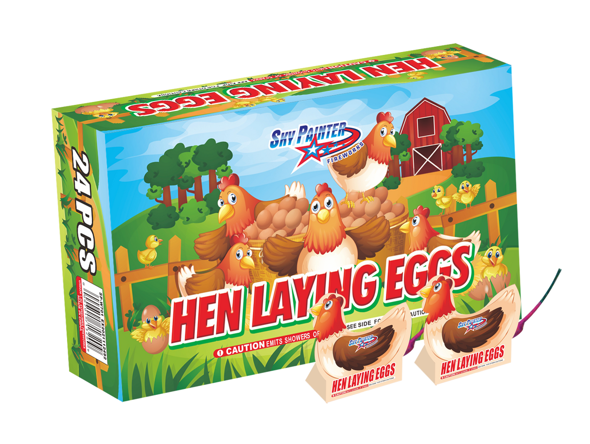 Hen Laying Eggs